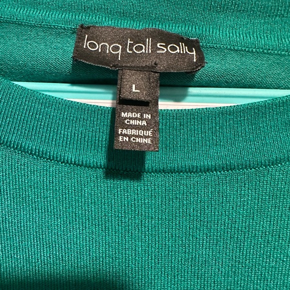 Long Tall Sally Green Long Sleeve Sweater Large (12/14) Long - Picture 3 of 4